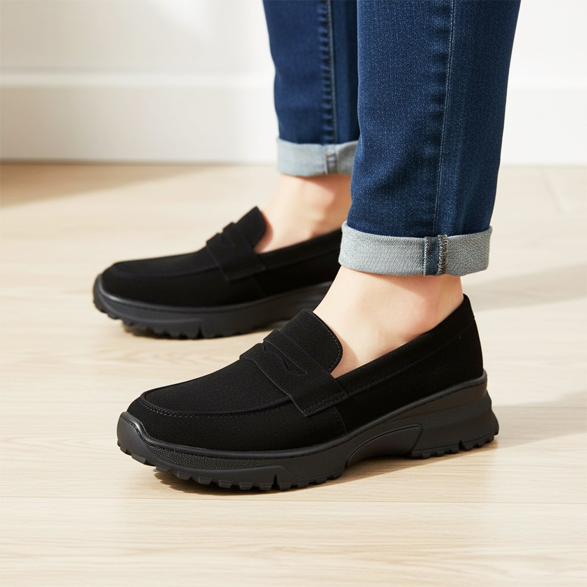 ballerine en daim noir