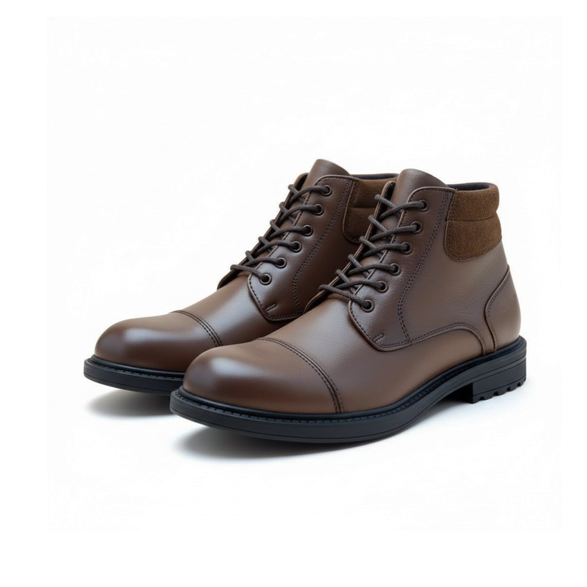 254 BOTTINE EN CUIR MARRON - الصورة 2