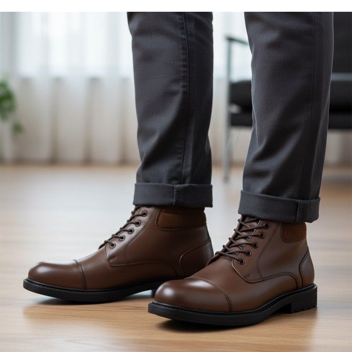 254 BOTTINE EN CUIR MARRON