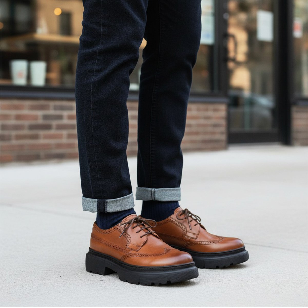 ref231 chaussuer en cuir tabac